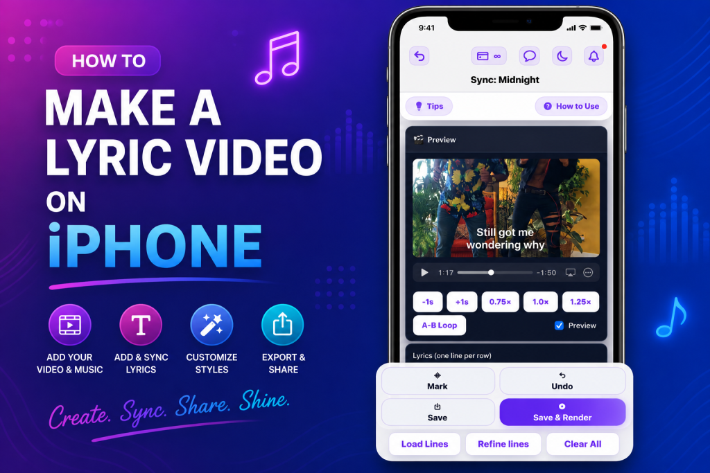 How to make a lyric video on iPhone